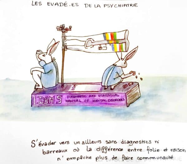 S'évader vers un ailleurs sans diagnostics ni barreaux où la différence entre folie et raison n'empêche plus de faire communauté alhy.st